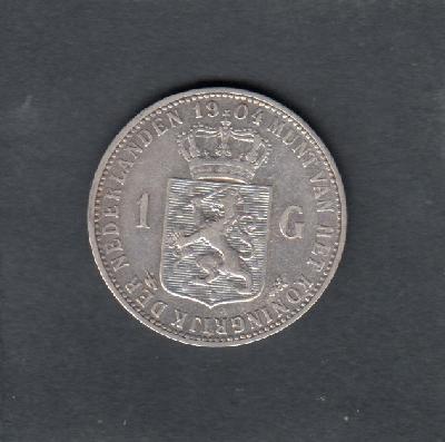 Beschrijving: 1 Gulden WILHELMINA